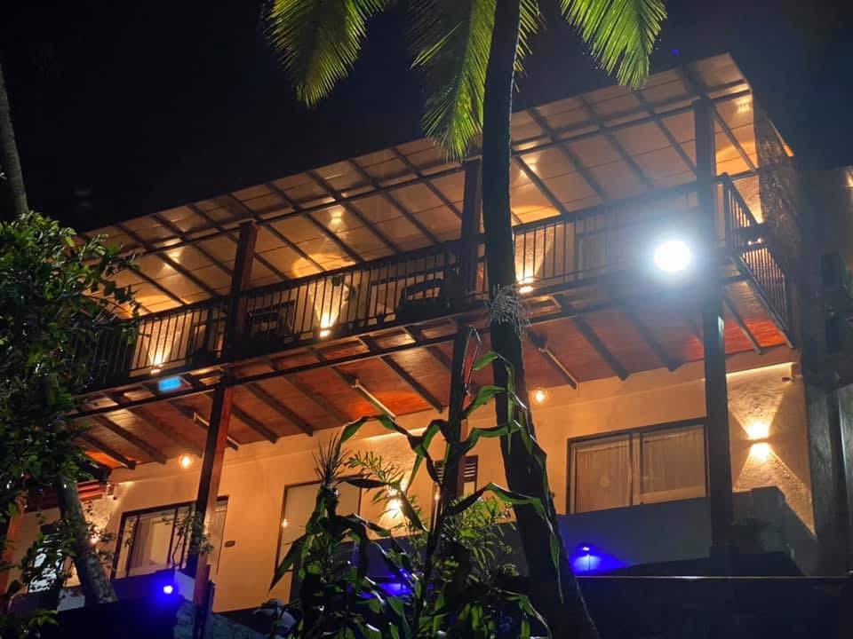 Resort exterior at night